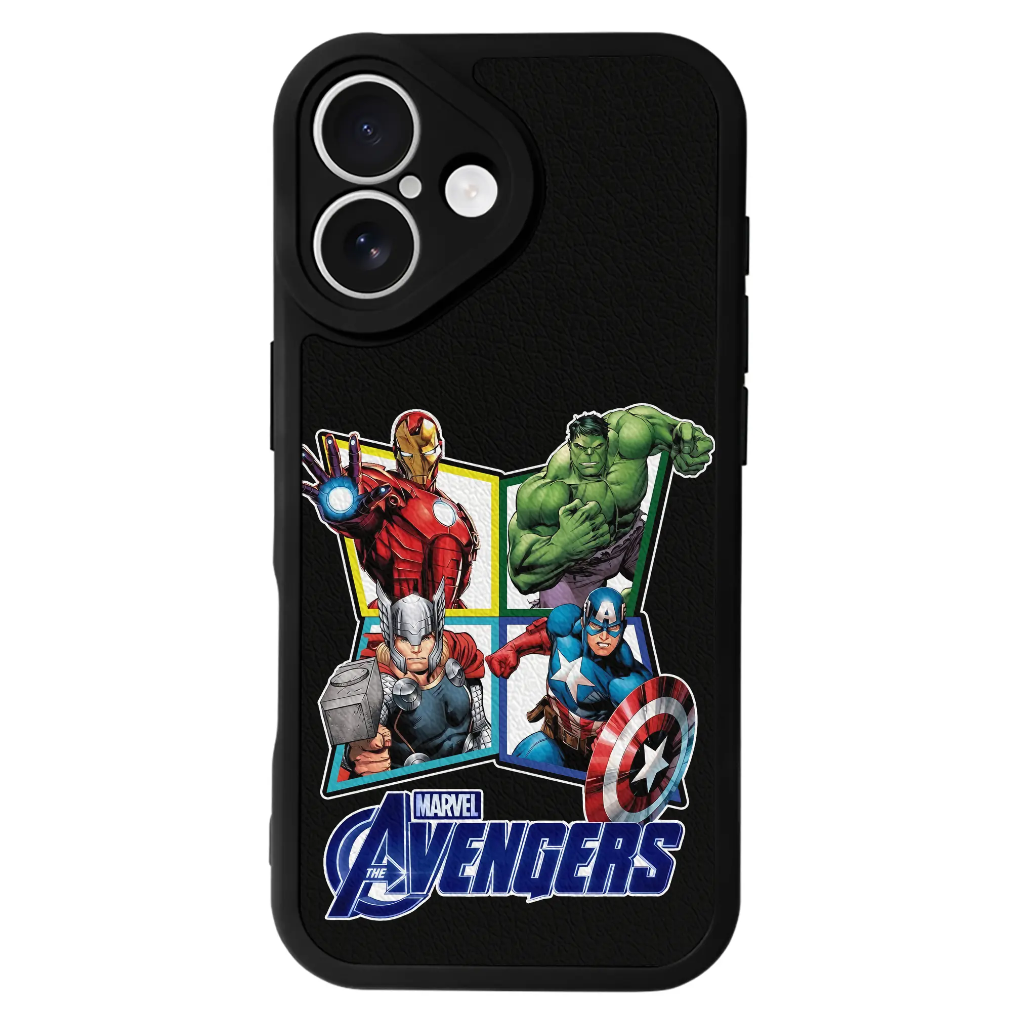 アベンジャーズ (Avenjāzu) グッズ アイアンマン（Iron Man） - IPhone 16シリーズ対応 ・ シリコンスマホケース ・ レザー調 ・ 高精度フィット ・ 耐衝撃 ・ ワイヤレス充電対応 ・ 精密カット